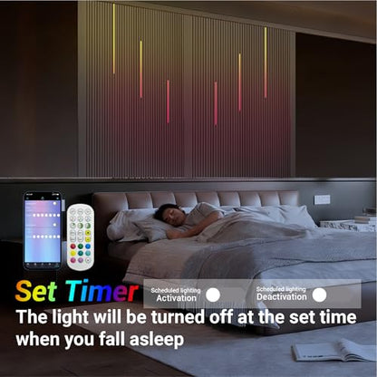 HAMRVL RGB+IC Smart Recessed Lighting Wall Panel Lights, 6PCS Slat Wall Lights with APP & Remote Control, Color Chasing, Music Sync, RGB Wall Lights for Wood Slat, Acoustic Panels (2*24+2*32+2*40 in) - size: 24in＋32in＋40in