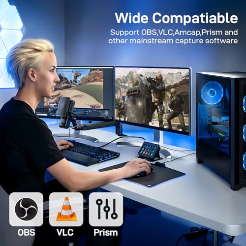 PCIE Video Capture Card, Ultra-Low Latency Pass-Through Capture Board for Retro Gaming & Legacy AV Devices, Compatible with Windows 8/10/11 & Linux - color: red