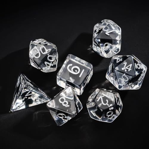 Cusdie 7-Die DND Dice, Polyhedral Dice Set Filled with Animal, for Role Playing Game D&D Dice（Black Cat） - color: Black Cat