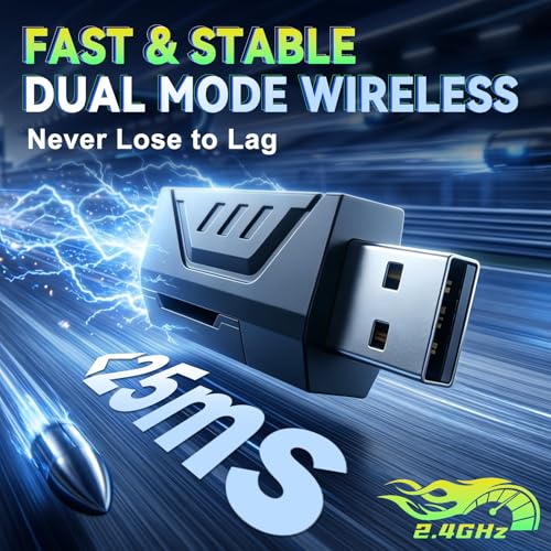 3-in-1 Wireless Gaming Headset, Mirror Gloss, 50mm Drivers, 7.1 Surround | 2.4G/BT5.3/Wired, 40H Battery, <25ms Latency, 9.9oz. Fits PS5/PC/Switch/Mac. Note: Xbox Wired Mode Only