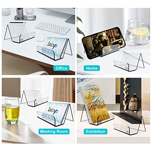 Boloyo Acrylic Business Card Holder for Desk , 6PC Business Card Display Stand Desktop Name Card Organizer Capacity 60 Cards - style: 6PC