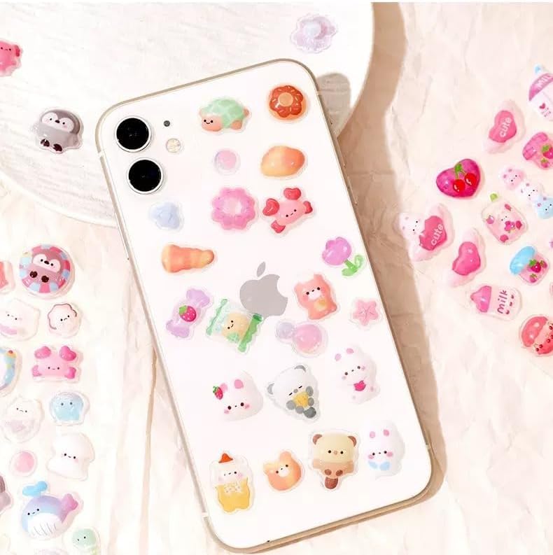 3D Cute Mini Puffy Stickers,10 Sheets 500+Kawaii Air Decorative Stickers HEYFUMMAI for Phone Case Or DIY Planners Notebooks Scrapbooks Handbooks Decoration ﻿ - style: 10PCS Stickers