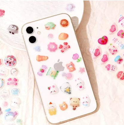 3D Cute Mini Puffy Stickers,10 Sheets 500+Kawaii Air Decorative Stickers HEYFUMMAI for Phone Case Or DIY Planners Notebooks Scrapbooks Handbooks Decoration ﻿ - style: 10PCS Stickers