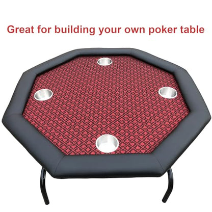 Speed Cloth Poker Table Fabric - 108X60 Inch Section of Suited Casino Card Game Table Felt Top Cover - Red - color: Two-tone Red