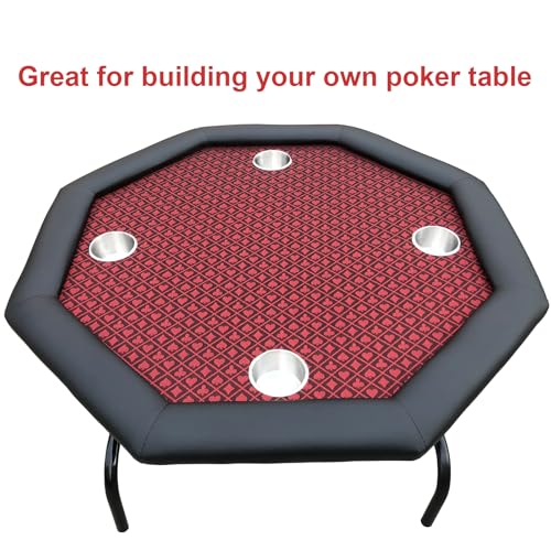 Speed Cloth Poker Table Fabric - 108X60 Inch Section of Suited Casino Card Game Table Felt Top Cover - Red - color: Two-tone Red