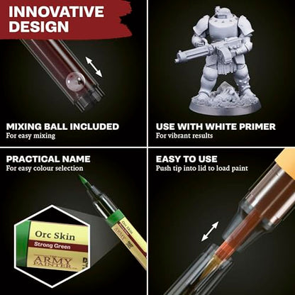 The Army Painter, Speedpaint Marker Starter Set, 10 x 6 ml | 9 marker contrasto e 1 metallico, con 10 punte extra, per DnD e Warhammer