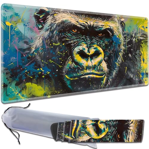 for MTG Playmat Non-Slip Rubber Play Mat with Storage Bag Combination, Ideal for Card Game Lovers TCG Play Mat, Painted Gorilla - color: Painted Gorilla