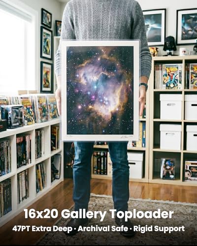 16x20 Toploader Poster Sleeves, 10 Pack Plastic Poster Sleeves 47PT | 15 Mil Rigid PVC Plastic Poster Protectors for Art Prints, Photos, Documents, Display & Storage, Blue Tint & Protective Film