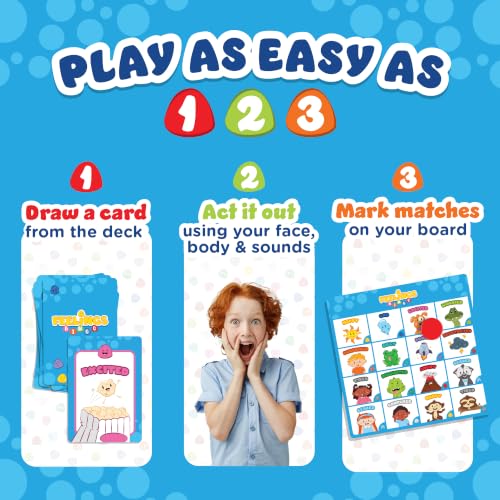 ThinkPsych Feelings Bingo | Act It Out Emotion Game | Social Emotional Learning | Play Therapy Games, Classrooms, and Family Game Night | Gift Idea for Kids Ages 5+ | 2-6 Players