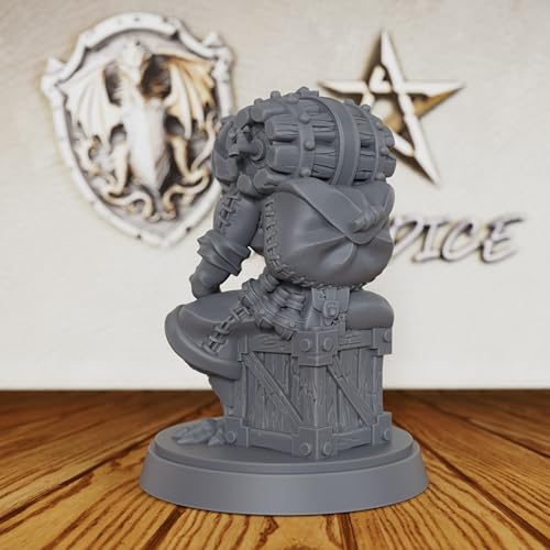 TTRPG Unpainted Miniatures for Tabletop RPG Game - Fantasy Minis Figurine for Dungeon Masters & Role Playing, 28mm Scale RPG Accessory Figure for Miniature Game - Skaven Alchemist (AS214)