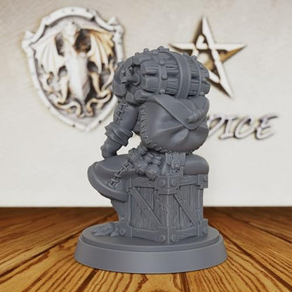 TTRPG Unpainted Miniatures for Tabletop RPG Game - Fantasy Minis Figurine for Dungeon Masters & Role Playing, 28mm Scale RPG Accessory Figure for Miniature Game - Skaven Alchemist (AS214)