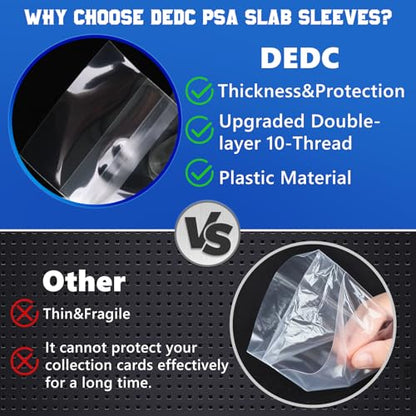 DEDC 500 Pcs Resealable Team Bags for Card Sleeves Set with Bottom Adhesive Strip Clear Cards Sleeve for Top Loaders & Raw Cards Thick Trading Card Protectors for Long-Term Storage & Display - size: 500 pcs Resealable