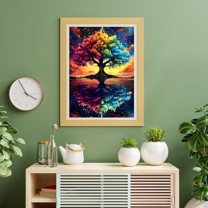 Puzzles for Adults 500 Pieces, Tree of Life Jigsaw Puzzles - Starlit Rainbow Tree, Impossible Starry Night Puzzle for Seniors Families,20.47x14.96 inches, 1:1 Poster, Letter on The Back - style: Starlit Rainbow Tree