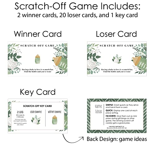 Big Dot of Happiness Boho Botanical Baby - Greenery Baby Shower Game Scratch Off Cards - 22 Count - style: Boho Botanical