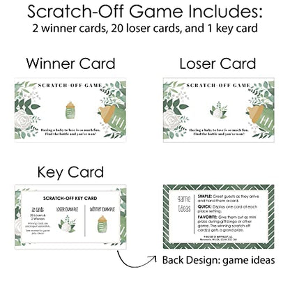Big Dot of Happiness Boho Botanical Baby - Greenery Baby Shower Game Scratch Off Cards - 22 Count - style: Boho Botanical