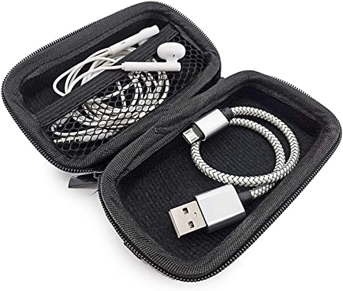 USB Flash Drive Case Bag, EVA Shockproof, Pressure Proof and Waterproof Hard Carrying Travel Case Bag for USB Cable, Earphones, Memory Cards, U Disk, Keys, Money - Black