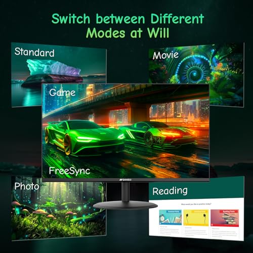 SANSUI Computer Monitor 24 inch Eye Care FHD 1080P Display HDMI,VGA Ports with 178° Viewing Angle/Frame-Less/Tilt/VESA Compatible for Office and Home - size: 24 Inch