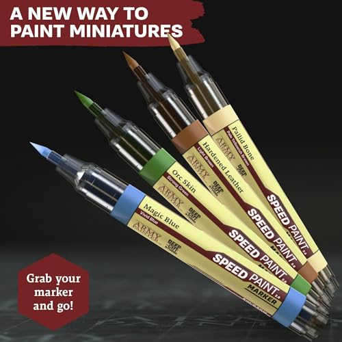 The Army Painter, Speedpaint Marker Starter Set, 10 x 6 ml | 9 marker contrasto e 1 metallico, con 10 punte extra, per DnD e Warhammer
