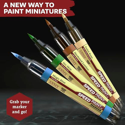 The Army Painter, Speedpaint Marker Starter Set, 10 x 6 ml | 9 marker contrasto e 1 metallico, con 10 punte extra, per DnD e Warhammer