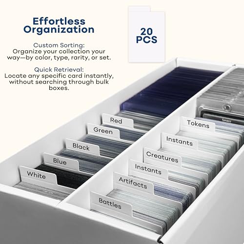 Trading Card Storage Box for MTG TCG Sports Card Collection, 2 Row Cardboard Top loader Storage Box, Bulk Card Storage, 2 Sets