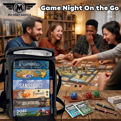 Ultimate Board Game Travel Bag – Durable Storage Case for Up to 10 Games, Water-Resistant, Adjustable Strap & Handles – Perfect for Game Nights, Conventions & Tournaments (Parent) (Charcoal Grey) - color: Charcoal Grey