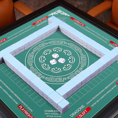 Mahjong Table Cover Mat with Carry Bag, Anti-Slip Noise Reduction Surface, 32.4 x 32.4 Inch, for Poker Cards Dominoes Tile Games (Green) - color: Green