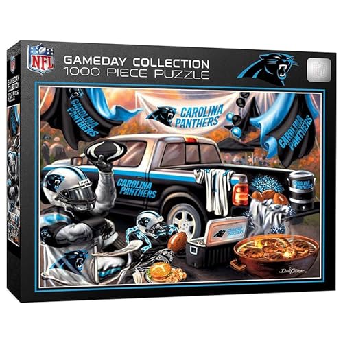 Masterpieces 1000 Piece Jigsaw Puzzle for Adults - NFL Carolina Panthers Gameday - 19.25"x26.75" - style: Carolina Panthers