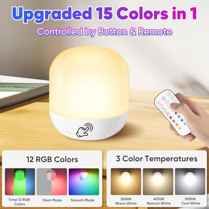 Rechargeable Battery Operated Light Bulb Set with Magnetic 3 in 1 Charging Station & Remote Control, Wireless Dimmable Detachable LED Bulb with 15 Colors Selectable for Wall Sconce, Non-Hardwired - size: 3 Pack