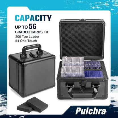 Pulchra Graded Card Storage Box, Top Loaders Case, Sports Trading Box, Slab PSA MTG CSG SGC Magnetic Holder, Waterproof Carrying Case, Collector Storage Boxes - size: Large