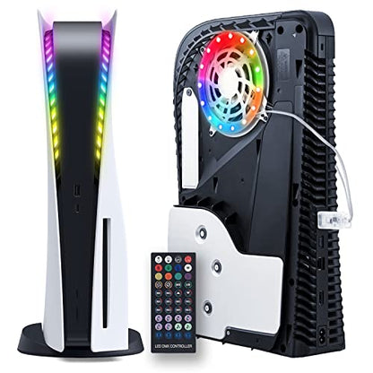 JUSPRO PS5 LED Light Strip, RGB Ring LED Lights Kit Accessories Compatible with PS5 Slim Console Digital Edition & Regular Edition - color: LED Light
