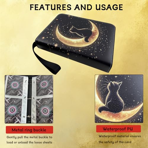 Card Binder 4 Pocket Holder 400 Cards With Zipper,Collection Binder Album Case with 50 Removable Sleeves for Trading Cards