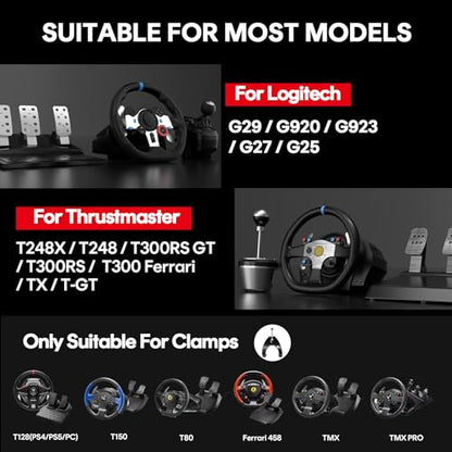 Racing Wheel Stand, Foldable Adjustable Steering Wheel Stand for Logitech G29 G920 G923 G27 G25, Thrustmaster T248X T248 T300RS T150 458 TX, Compatible with PS4 PS5 PC