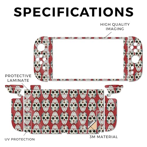 Glossy Glitter Gaming Skin Compatible with Nintendo Switch 2 Console Only - Sugar Skull - Premium 3M Vinyl Protective Wrap Decal Cover - Easy to Apply | Crafted in The USA by MightySkins - color: Sugar Skull, size: Switch 2 Console Skin Only, style: Gloss