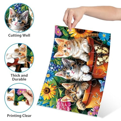 6 Pack 16 Piece Dementia Puzzles for Elderly Large Piece Puzzles Alzheimers Dementia Products and Activities for Seniors Puzzles Easy Cognitive Games Gift for Seniors Elderly Adults in Nursing Home - style: 16 Large Pieces