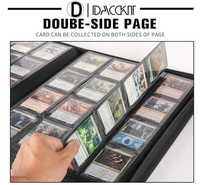D DACCKIT Card Binder 16 Pocket - Fits 1024 Cards，4X4 Ringless Card Album with Sleeves for Trading Cards & Sports Cards（Model A，Classic White） - color: Classic White