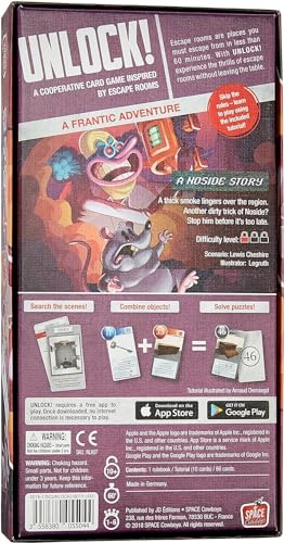 UNLOCK! Secret Adventures - A Noside Story Card Game - Escape Room-Inspired Cooperative Adventure, Fun Family Game for Kids and Adults, Ages 10+, 1-6 Players, 1 Hour Playtime, Made by Space Cowboys