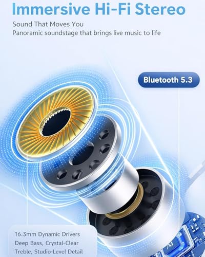 Gaming Wireless Earbuds, Low Latency Bluetooth 5.3, Deep Bass, RGB Light, Clear Calls, IPX4, for Gamer Mobile Game Music Sports