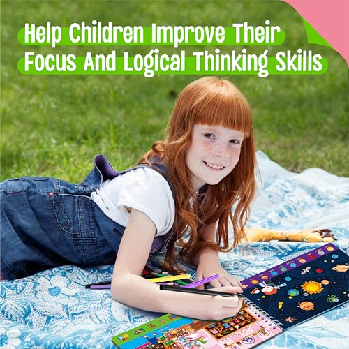 SpriteGru Search & Find Book, 30 Dry Erase Activities Game Pad, Reusable & Erasable Montessori Learning Toy Educational Games Autism Sensory Toys for Preschool Girls and Boys Ages 3, 4, 5, 6 - style: Search & Find