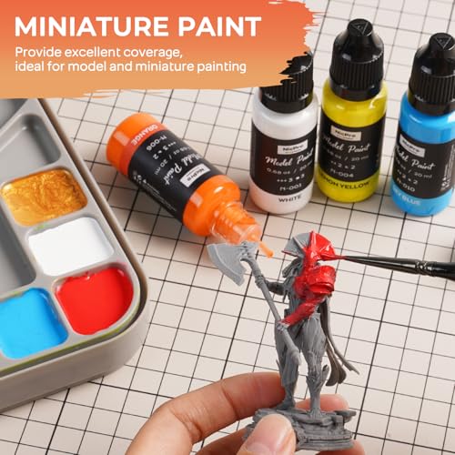Nicpro 36 Colors Model Paint Set, 20ml Ready to Use Modeling Acrylic Paints | Brush & Airbrush Compatible, Miniature Paint Set for Beginner & Professional on Model, Scale Figure, Crafts, with 4 Thinner - style: 36 Colors with 4 Thinners