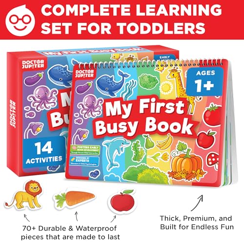 Doctor Jupiter My First Montessori Busy Book for Toddlers 1+ Year Olds | Preschool Learning Activities - Educational Travel Toys | Birthday Gift for Boys & Girls Ages 1,2,3 - style: My First Busy Book: 1+