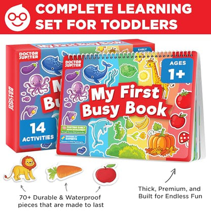 Doctor Jupiter My First Montessori Busy Book for Toddlers 1+ Year Olds | Preschool Learning Activities - Educational Travel Toys | Birthday Gift for Boys & Girls Ages 1,2,3 - style: My First Busy Book: 1+