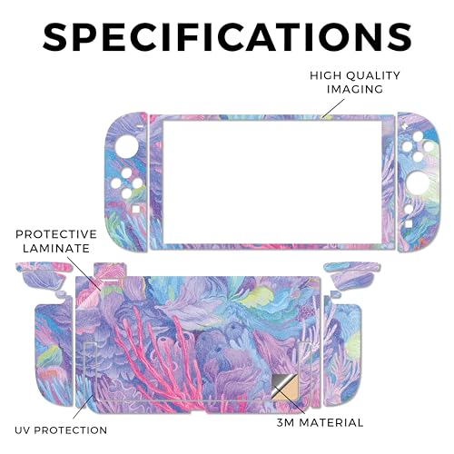 Glossy Glitter Gaming Skin Compatible with Nintendo Switch 2 Console Only - Dreamy Reef - Premium 3M Vinyl Protective Wrap Decal Cover - Easy to Apply | Crafted in The USA by MightySkins - color: Dreamy Reef, size: Switch 2 Console Skin Only, style: Gloss