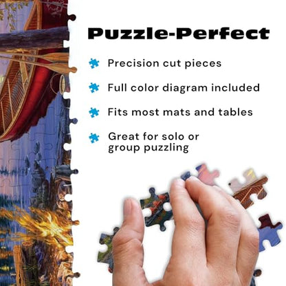 Buffalo Games - Darrell Bush Canoe Lake - 1000 Piece Puzzle for Adults | Made in USA, Perfect Snap Fit, Giftable, Frameable Art, Includes Poster, Recycled Board
