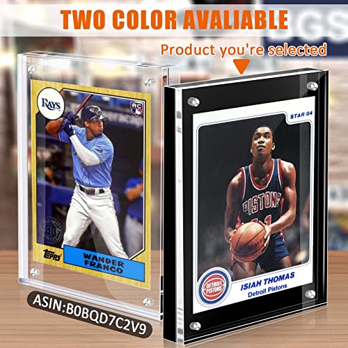 Acrylic Card Display Frame, Magnetic Trading Card Frames - Desktop Protector, 2 Sets Black