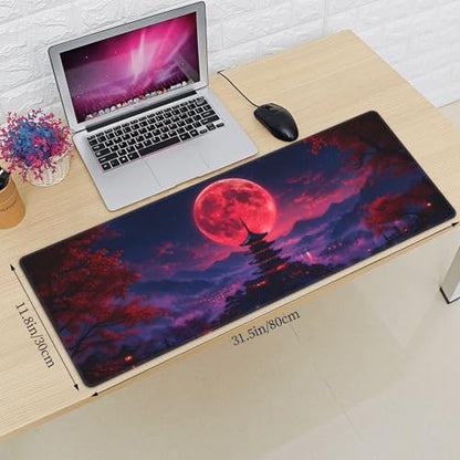 Extended Gaming Mouse Pad, Large Mouse Mat, XL Desk Pad for Keyboard and Mouse, Non-Slip Rubber Base & Stitched Edges for Gamer Office 31.5x11.8 in - color: 7
