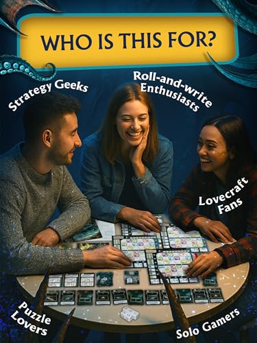 CrowD Games | Innsmouth Travel Guide | 1-4 Players | Ages 14 and up | Roll and Write | Tourism | Route Building | Lovecraft | Solo Mode Included | Average Playtime 30 min