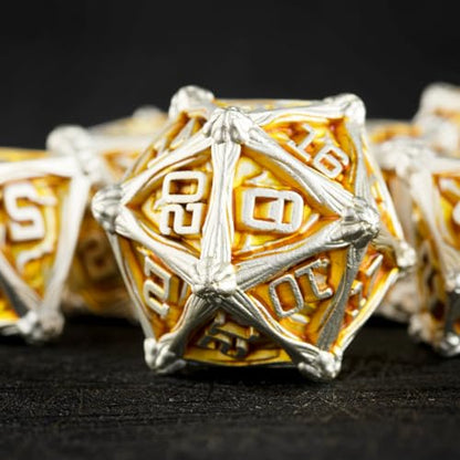Surpass DND dice Set D&D dice Metal Role Playing Metal Polyhedral Dice for Dungeons and Dragons RPG dice Set MTG dice Dungeons and Dragons Gifts (Yellow) - color: Yellow