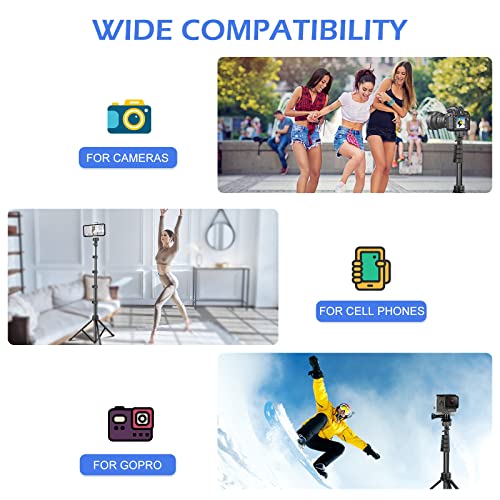 Sensyne 67" Phone-Tripod, Extendable Cell Phone Tripod Stand & Selfie Stick with Wireless Remote and Phone Holder, Compatible with iPhone Android Phone, Camera - color: Black, size: 67-inch