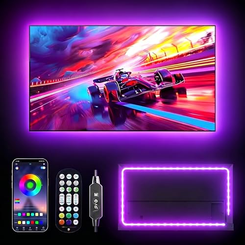 LED Lights for TV,RGB TV Backlight Behind,16.4ft LED Lights for 45-75 Inch TVs,Music Sync Bluetooth APP & Remote Control USB Powered Strip Lights for Bedroom Xmas Home Décor - size: 16.4FT for 45"-75" TV