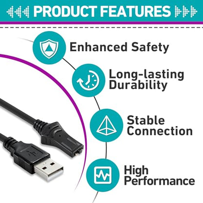 2 Pcs 1866460 Charging Cable Compatible with Minn Kota i-Pilot Remote | Including Bluetooth-Enabled and Legacy Models, Reliable Replacement Power Cord for Quick and Safe Charging